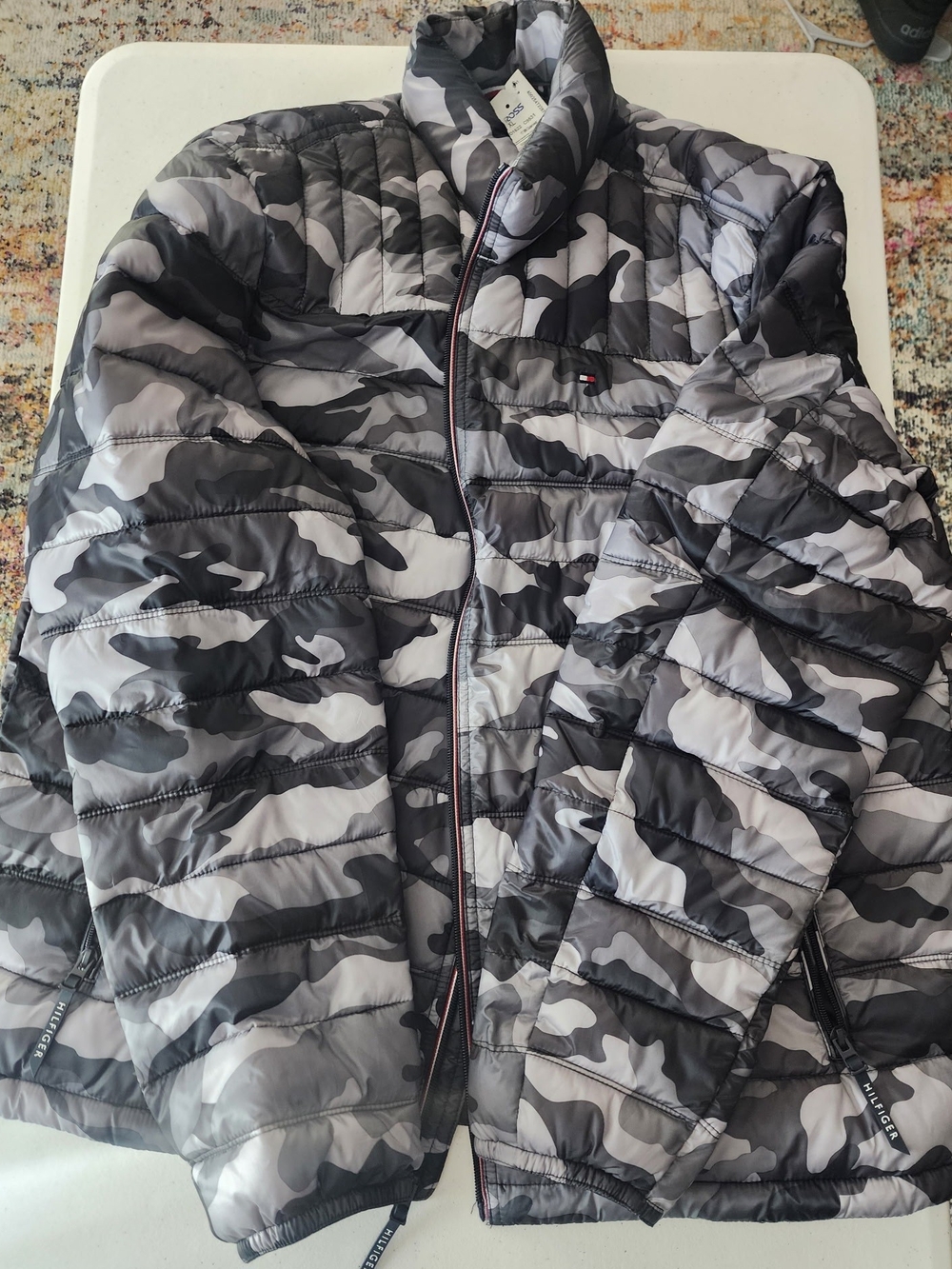 Tommy Hilfiger Black & Gray Camo Puffer Jacket